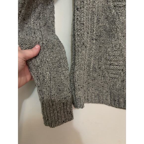 Madewell Palaside Merino Wool Zipper Back Gray Cable Knit Sweater XS - Picture 5 of 7